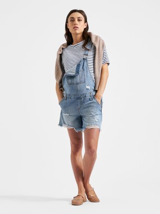 Denim Overalls Shorts
